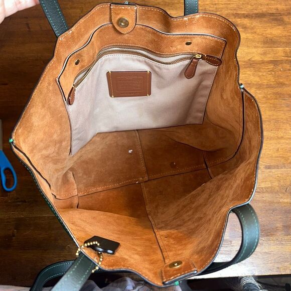 Auth COACH North Tote In Colorblock Leather Green - Picture 8 of 13